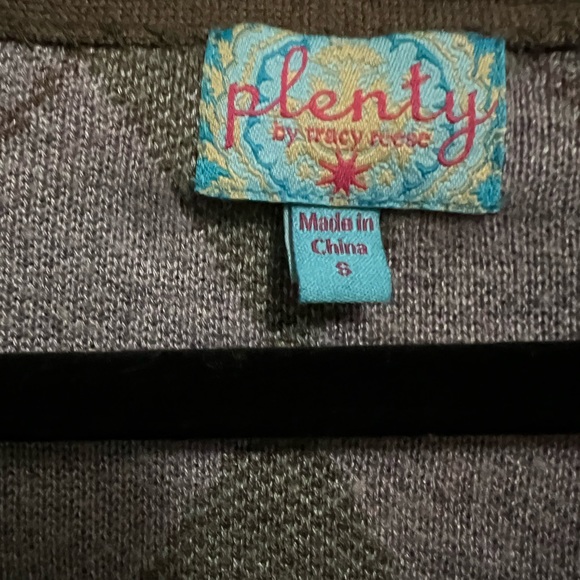 Vintage Plenty by Tracy Reese Argyle Diamond Long Cardigan Sweater M - 8 - Picture 6 of 7